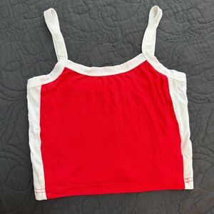 SHEIN Red and White Camisole Top